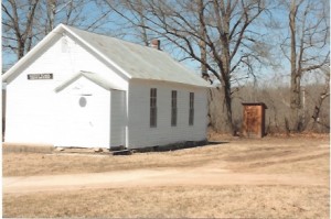 Schoolhouse in Benton County, Arkansas, established "in 1868 or before" - just a few years after Benton County resident Lt. James Harrison Kay's Mississippi regiment fought the bloody Battle of Chickamauga -- a desperate struggle for control of the Chattanooga.